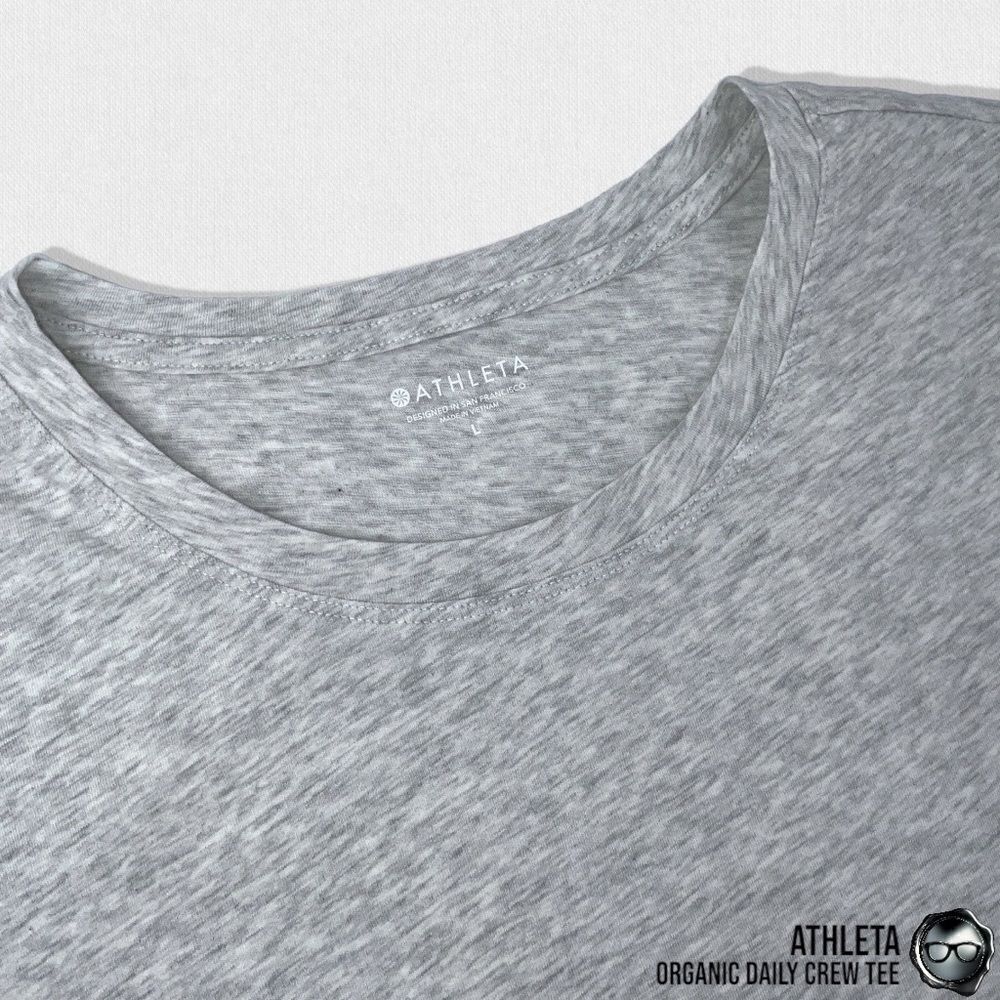 ATHLETA ORGANIC DAILY CREW TEE SHIRT GREY HEATHER COTTON T-SHIRT SIZE LARGE NEW - Picture 7 of 14